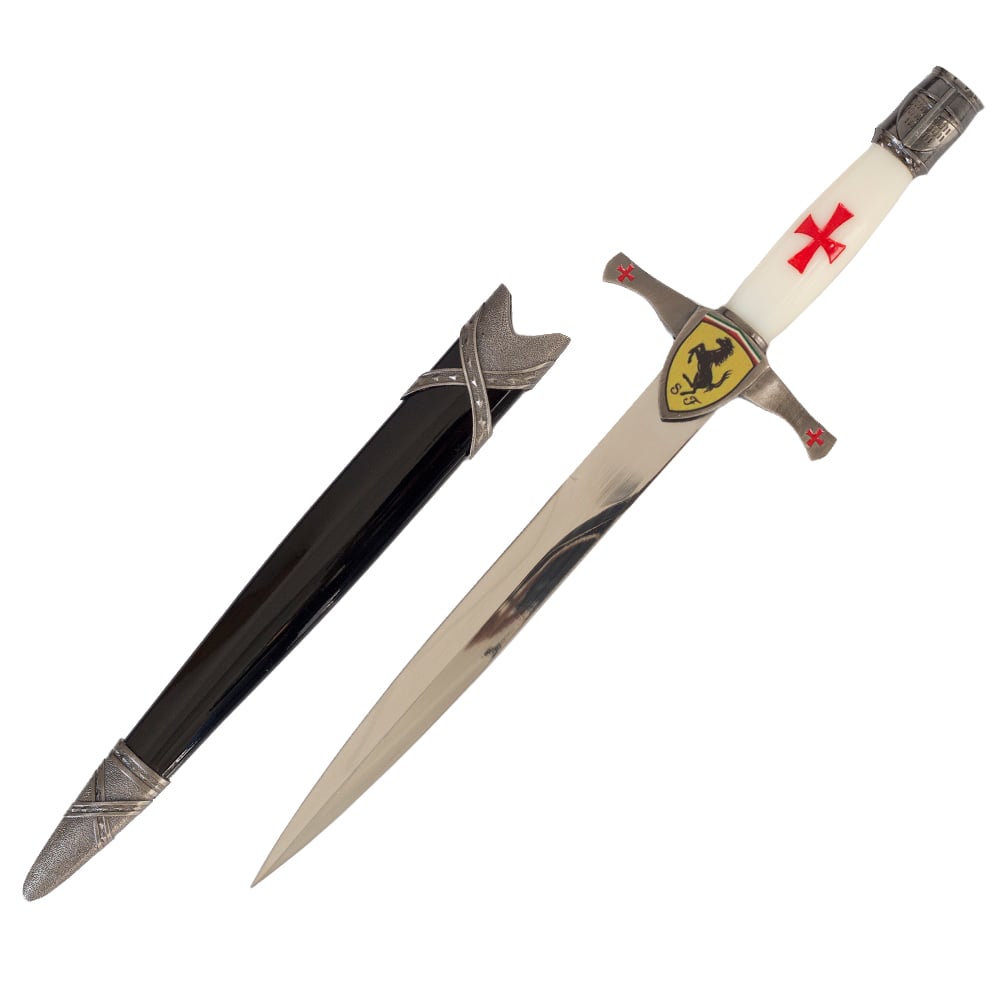 16 Inch Overall Knights Templar Dagger With Scabbard