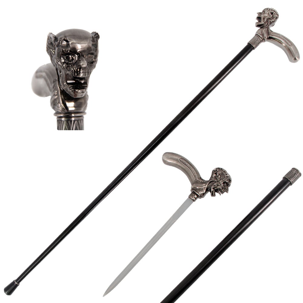 36 Inch Demon Skull Head Cane Sword