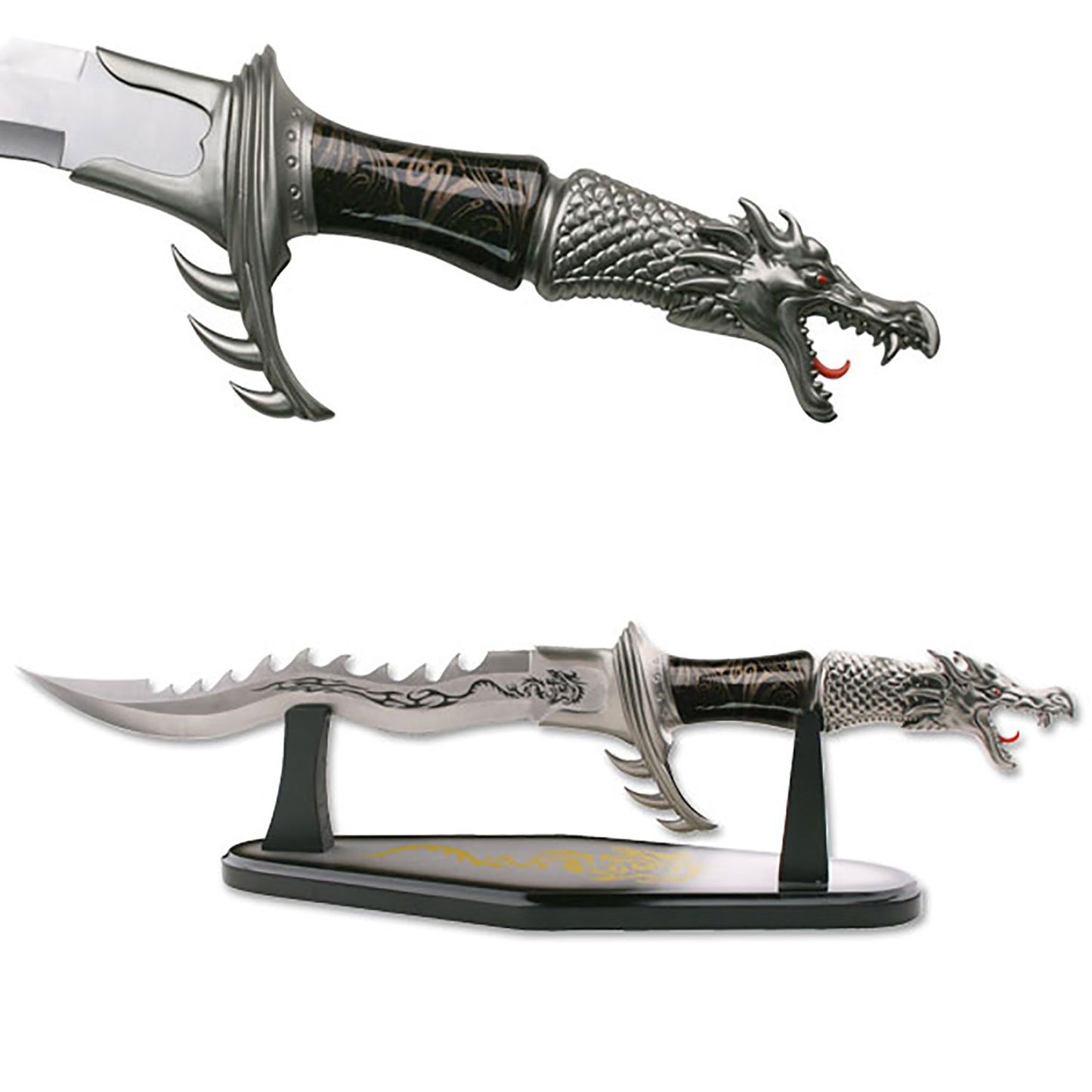 Fantasy Kris Dragon Dagger Knife with Display Stand