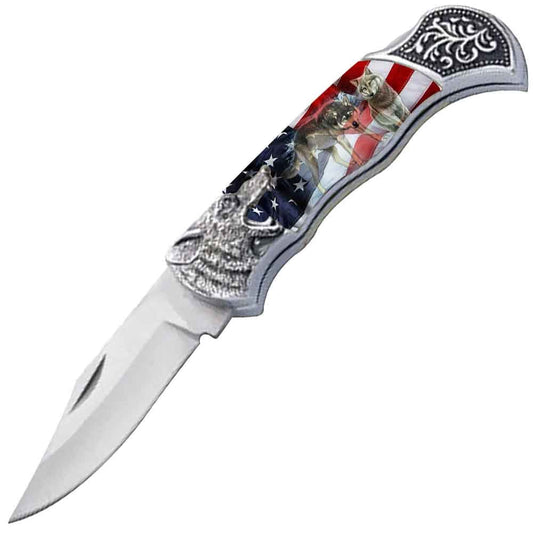 7.25" Wolf Bolster Handle Lockback Folding Pocket Knife in a Gift Box Style-15