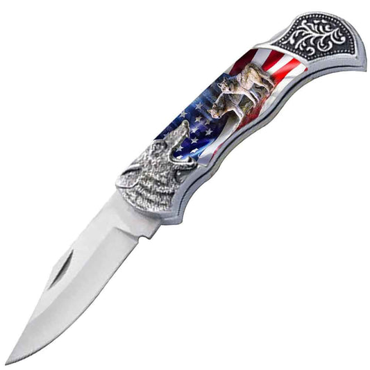 7.25" Wolf Bolster Handle Lockback Folding Pocket Knife in a Gift Box Style-16