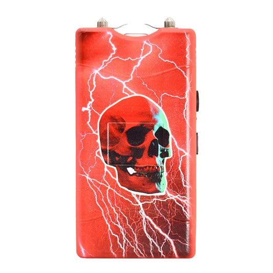 Self Defense Red Skull Stun Gun Rechargeable LED Flashlight