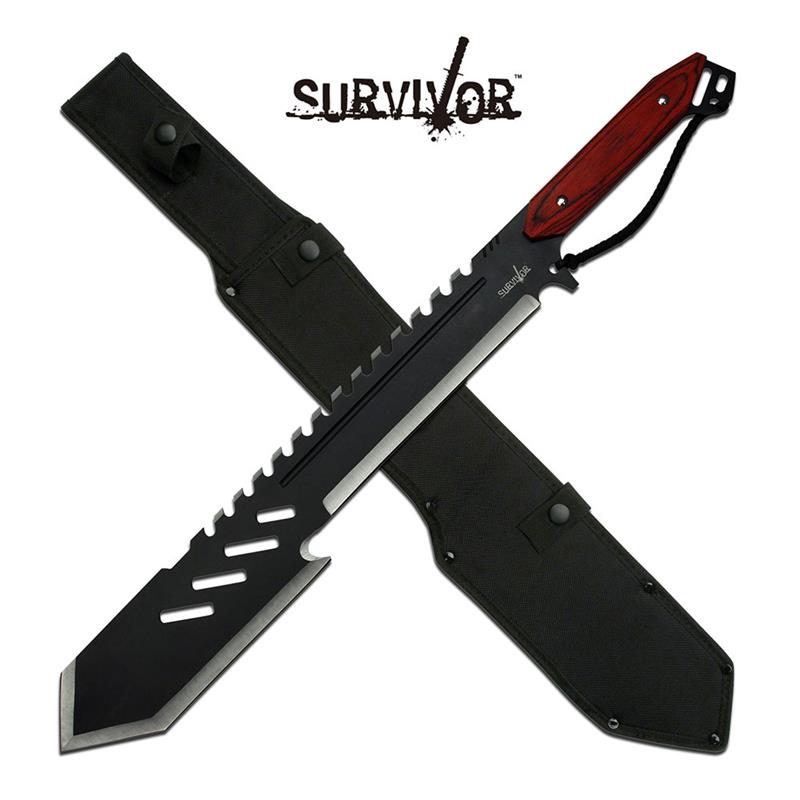 25.5" Full Tang Outdoor Machete Knife Pakkawood Handle