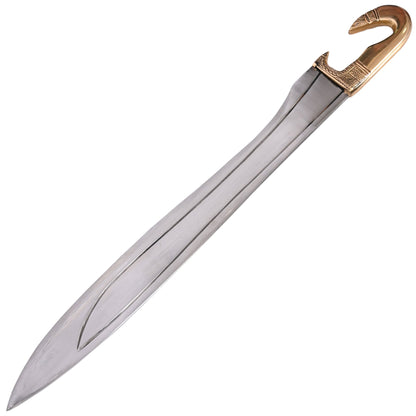 Greek Falcata Warrior Sword With Scabbard Brass Handle