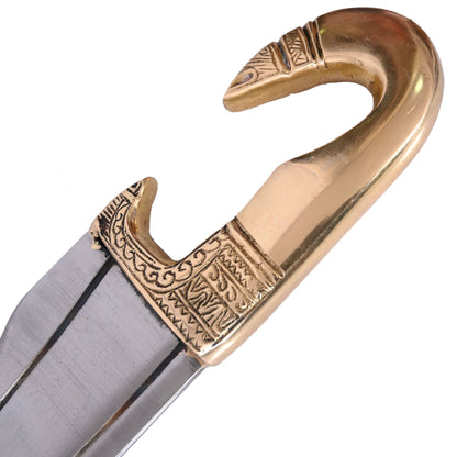 Greek Falcata Warrior Sword With Scabbard Brass Handle