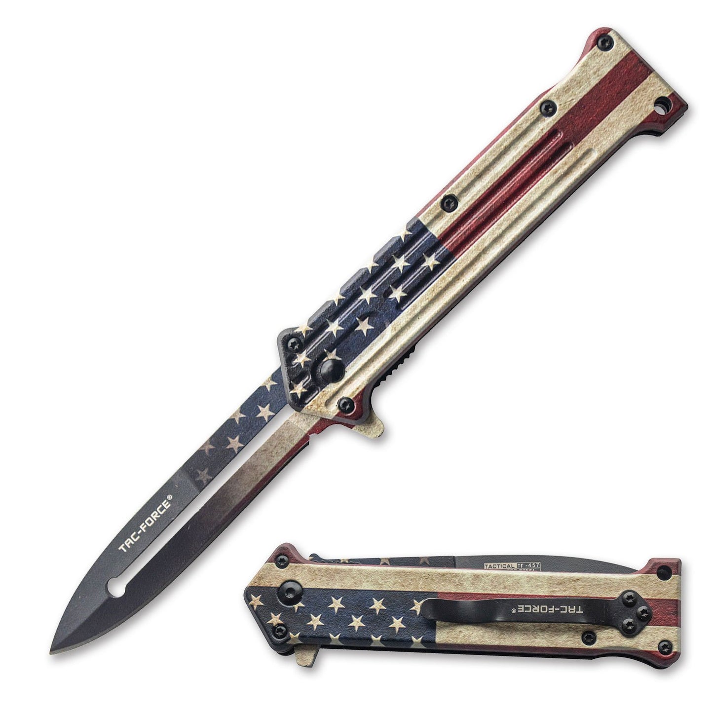 USA Flag Spring Assist Joker Knife