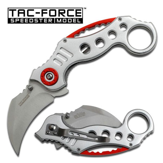 Spring Assist - 'Legal Automatic' Knife - Silver Karambit Tactical