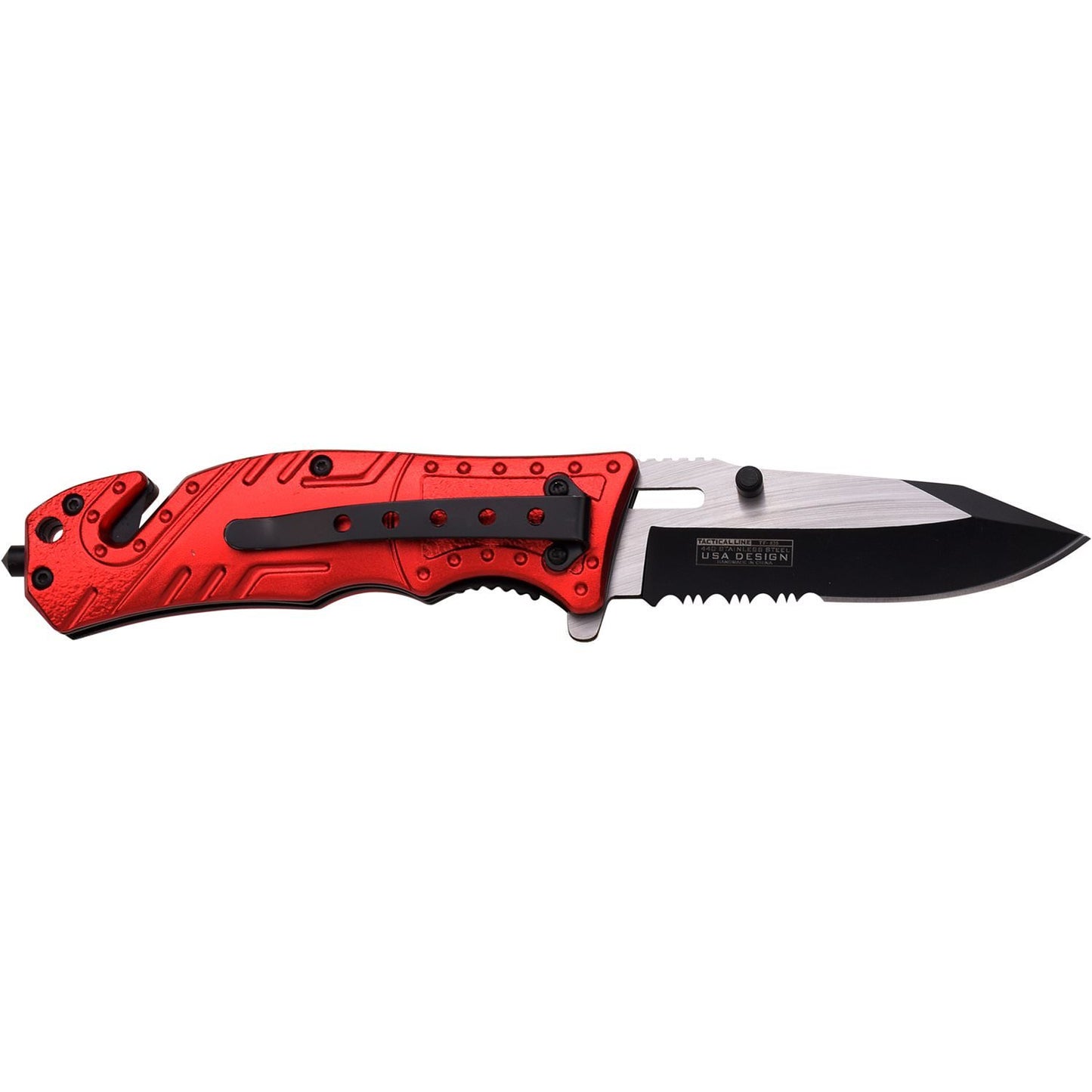 Tac-Force 7.75" Fire Fighter Spring Assisted Folding Knife With Flashlight