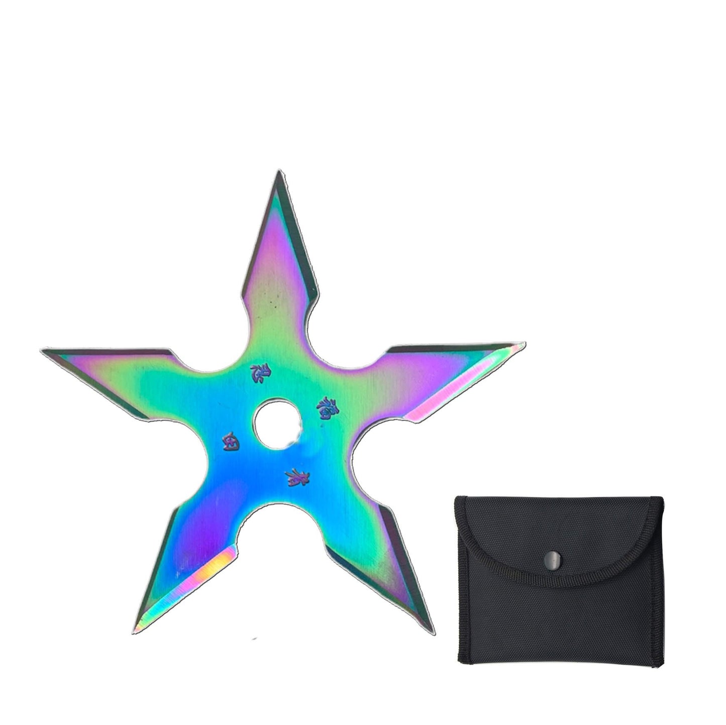 Ninja Five Point Rainbow Throwing Star Shuriken Knife Blade