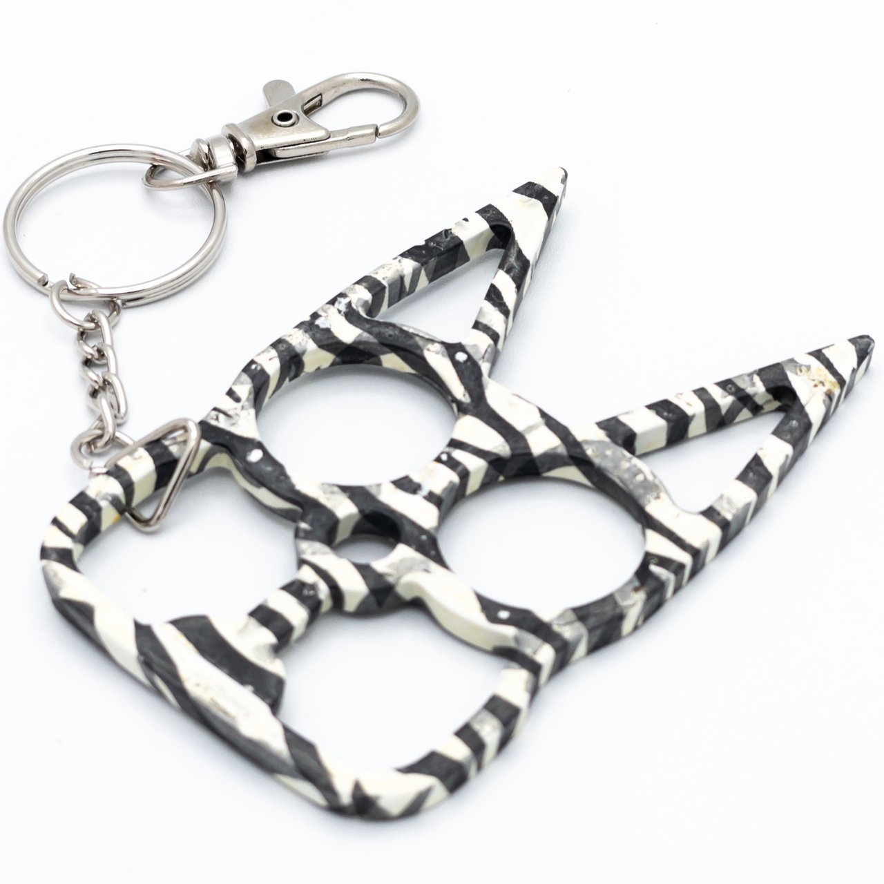 Bubbly Cat Self Defense Keychain - Zebra