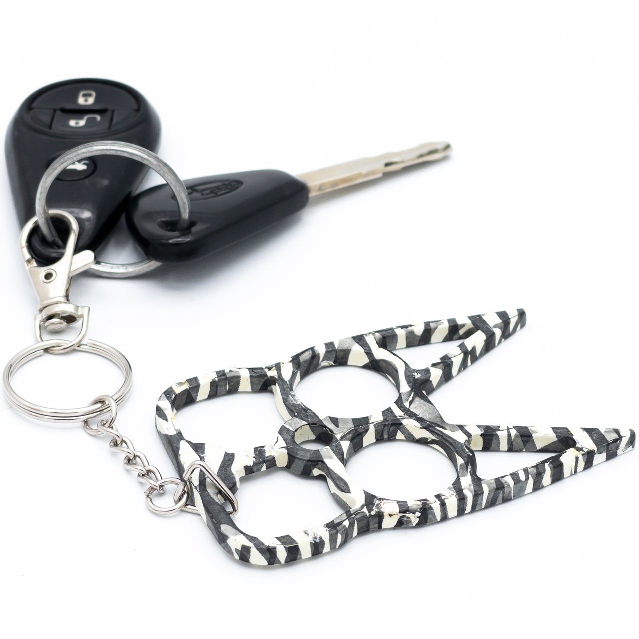 Bubbly Cat Self Defense Keychain - Zebra