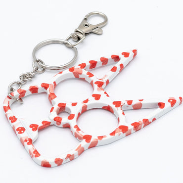 Bubbly Cat Self Defense Keychain - Hearts