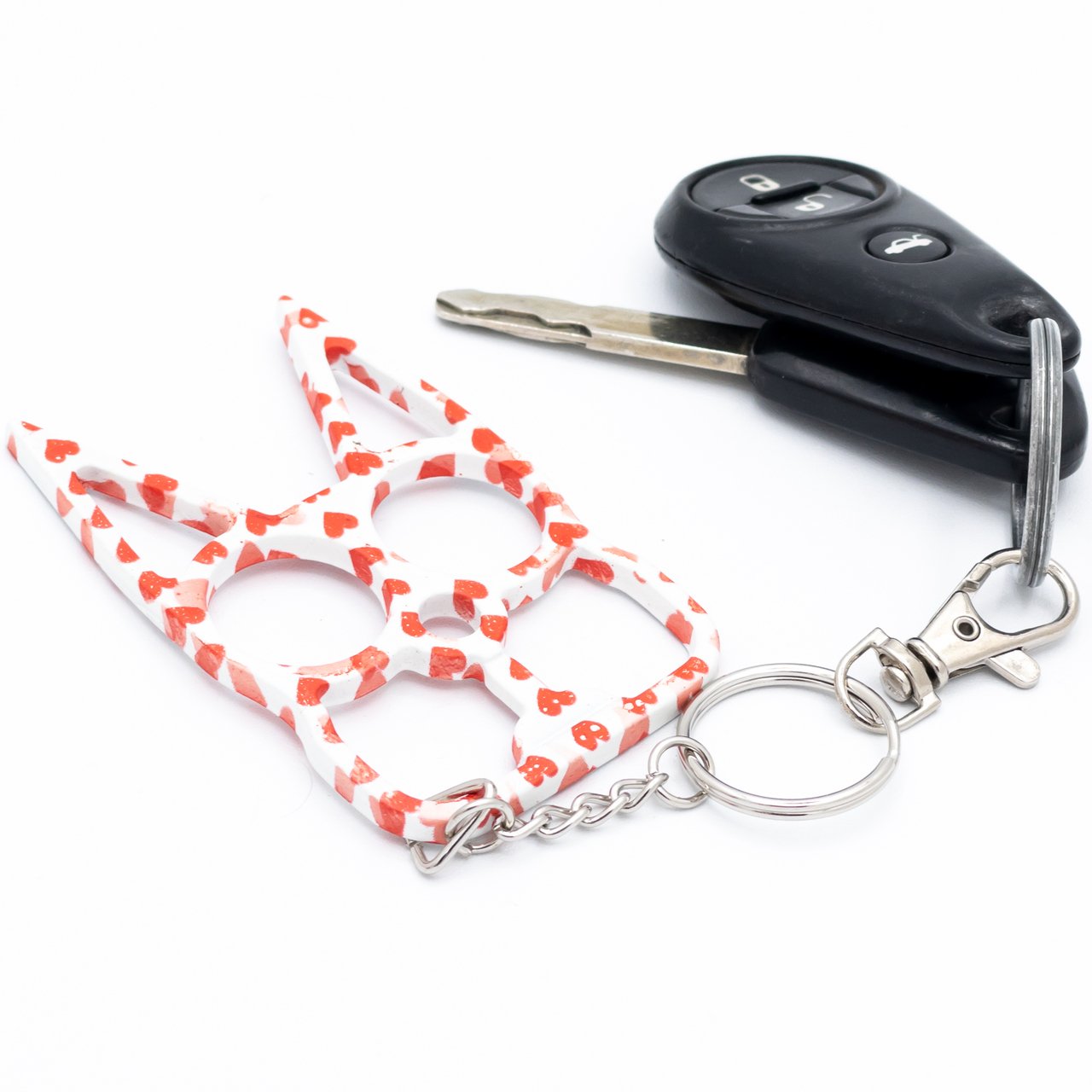 Bubbly Cat Self Defense Keychain - Hearts