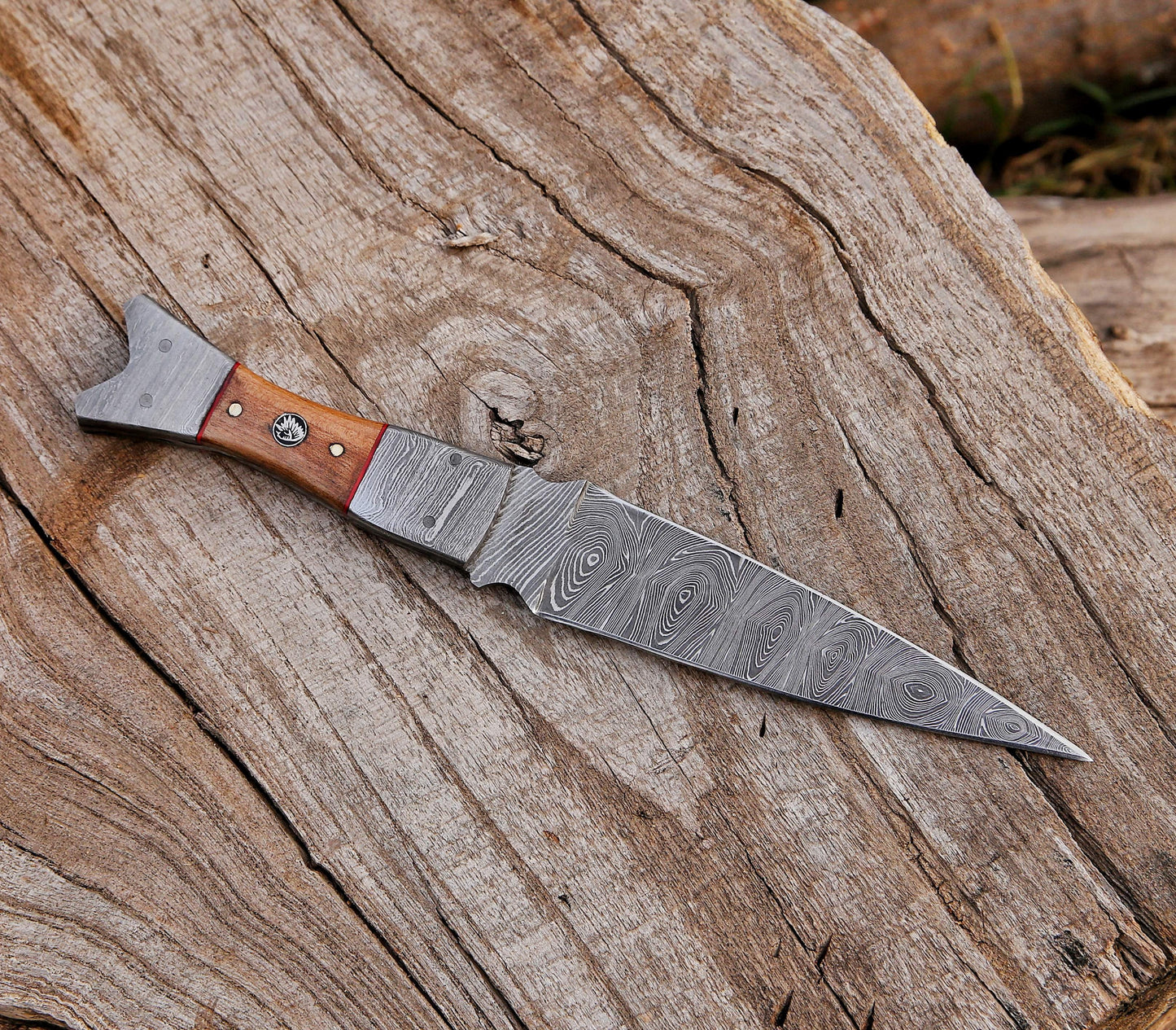 Fixed Blade Handmade Damascus Steel Hunting Dagger Knife