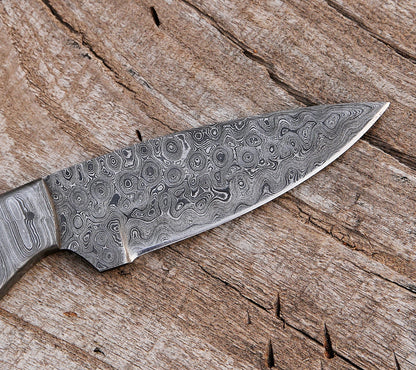 9.5" Custom Handmade Damascus Steel Hunting Skinning Knife Bone