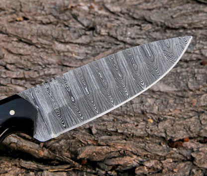 Custom Handmade Damascus Steel Hunting Skinning Knife