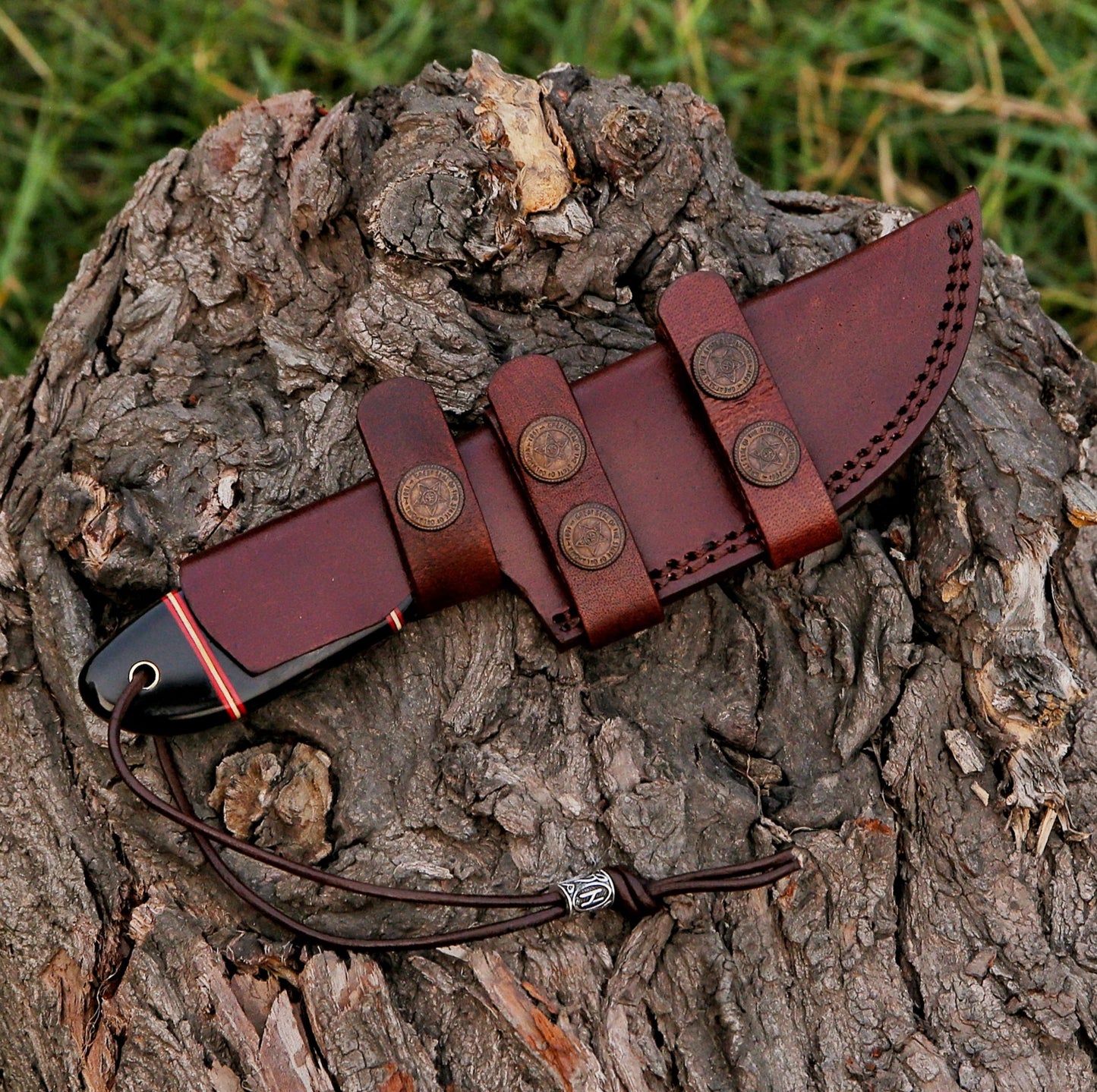 Custom Handmade Damascus Steel Hunting Skinning Knife