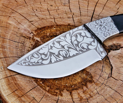 Custom Engraved Handmade 12C27 Stainless Steel Hunting Skinning Knife 10"