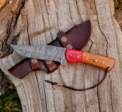 9.5" Custom Handmade Damascus Steel Hunting Skinning Knife