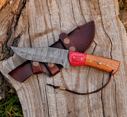 9.5" Custom Handmade Damascus Steel Hunting Skinning Knife