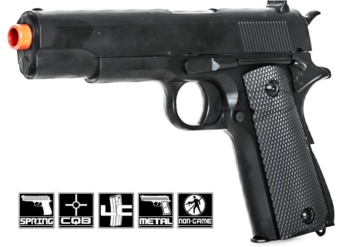 P819 1911 Government 8.5" Metal Spring Pistol Airsoft Hand Gun