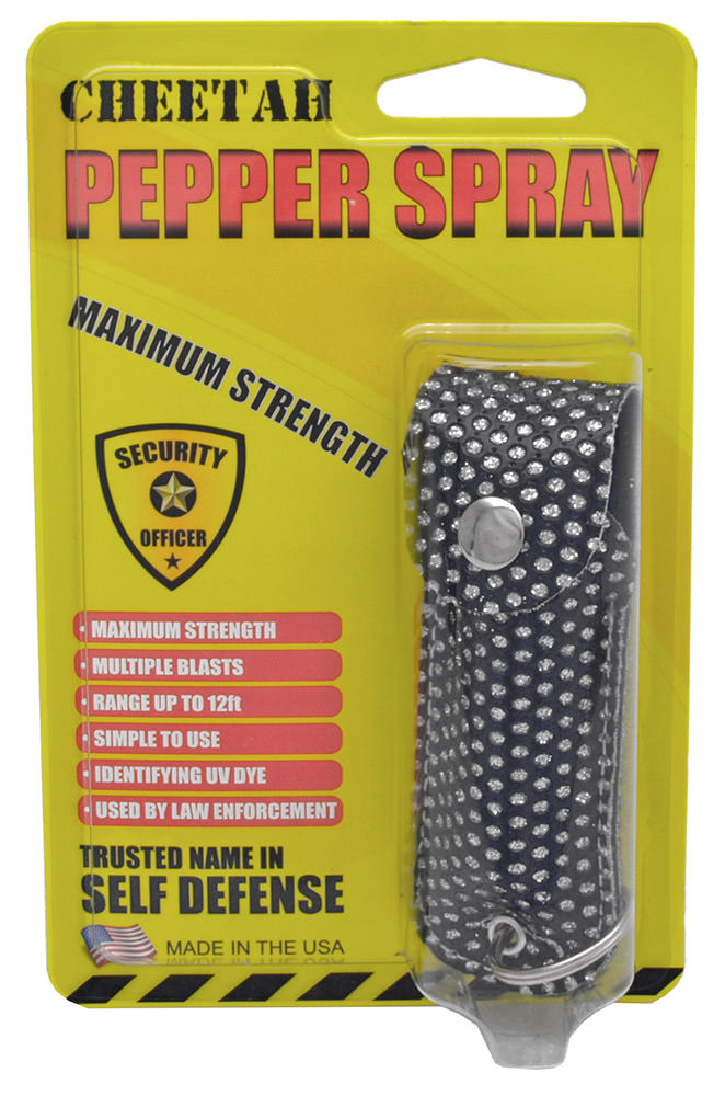 Bling Keychain Personal Defense Pepper Spray OC-18 1/2 oz With Case Black