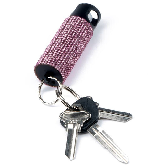 Bling It On Key Ring Self Defense Pepper Spray Purple Jeweled Cary Case