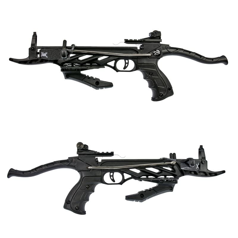 80lb Self Cocking Pistol CrossBow With Forearm Grip Black