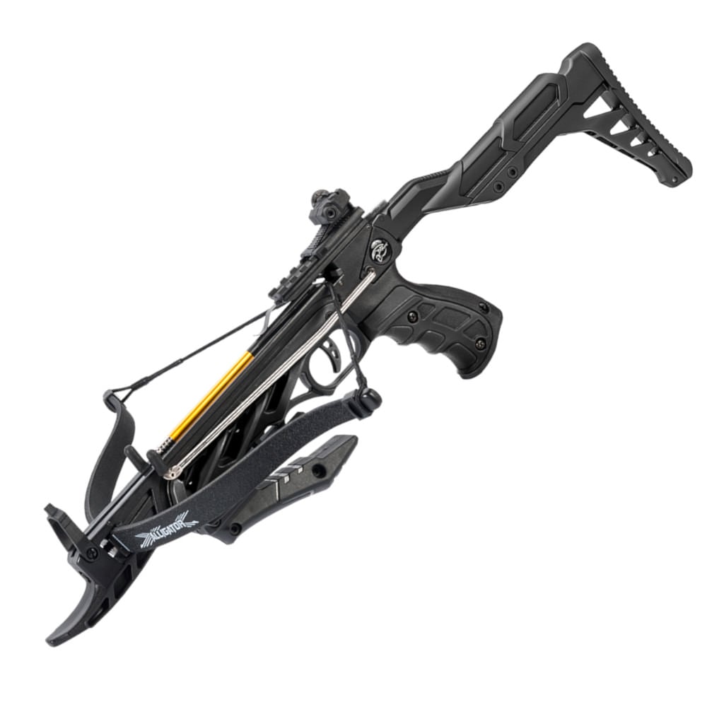 80lb Self Cocking Pistol GRIP Black CrossBow with Adjustable Stock