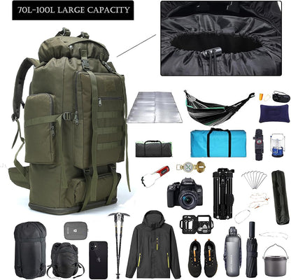 Hiking Backpack for Men 70L/100L Camping Backpack Military Rucksack