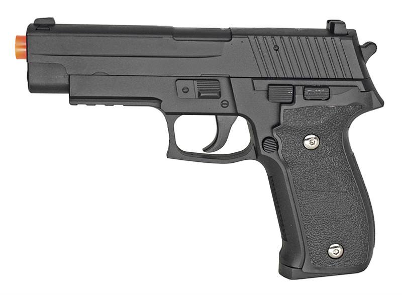 Metal G26B Spring Airsoft Pistol, Black Shoots 280 FPS