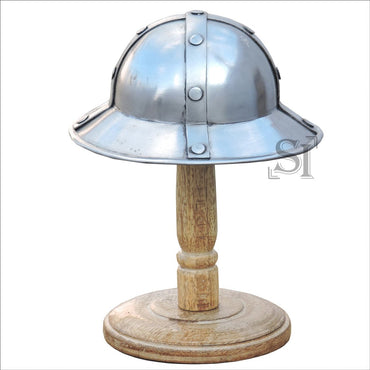 Kettle Hat XIII Century Crusader Knight Infantry Miniature Helmet With Stand