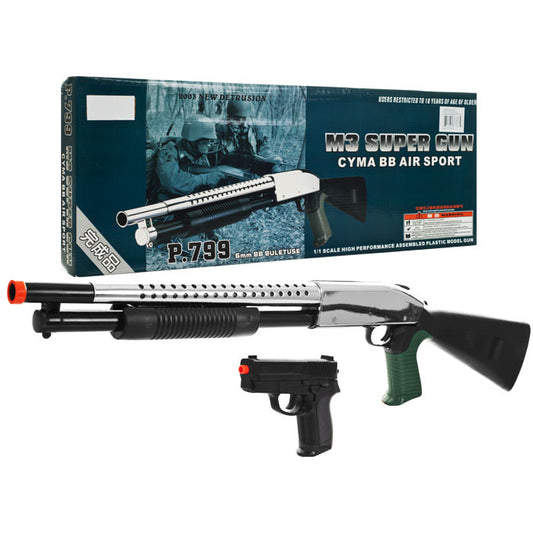 Pistol Grip Shotgun Handgun Combo Deal Spring Airsoft FULL SIZE