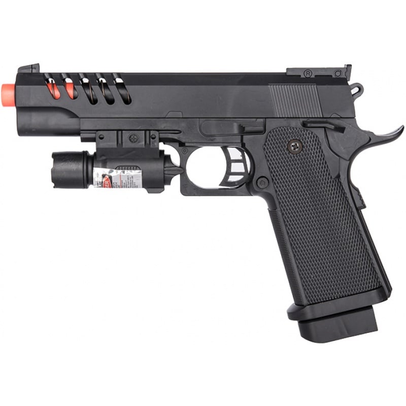 P2004B Spring Powered Skeletonized Airsoft Pistol with Laser
