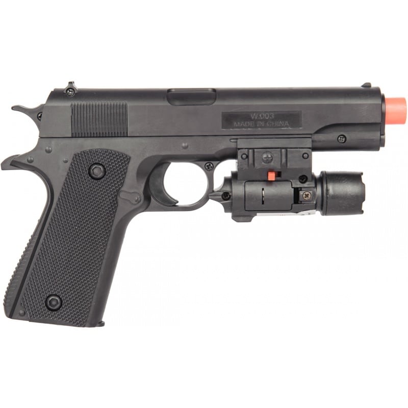 P2003 Airsoft 8" Spring Powered Pistol with Laser