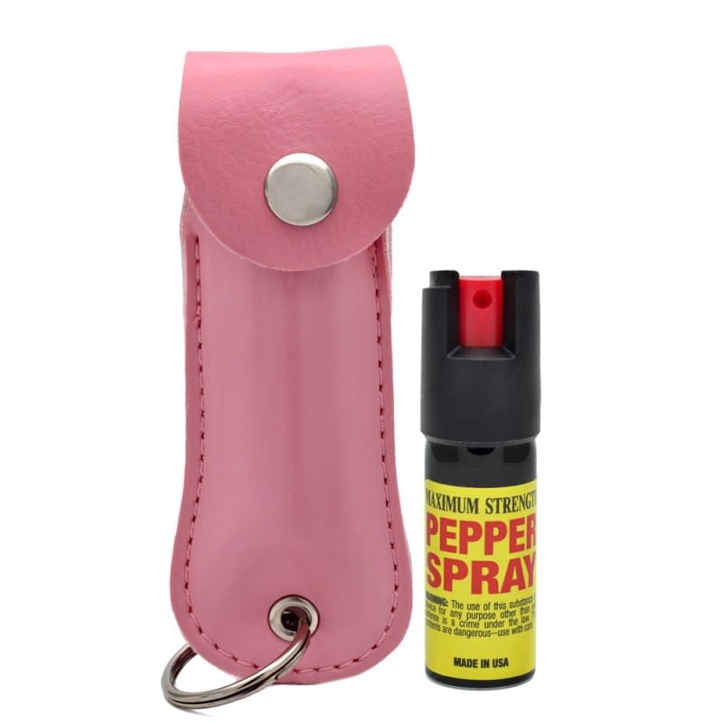 Pink Keychain Personal Defense Pepper Spray OC-18 1/2 oz With Case