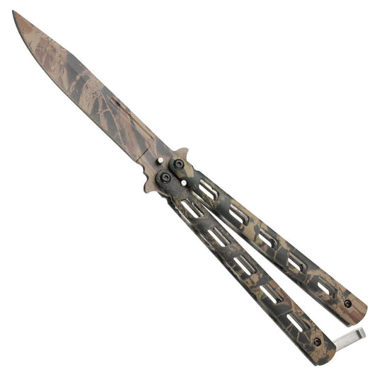 5" Closed Length Real Tree Camo Balisong Butterfly Knife