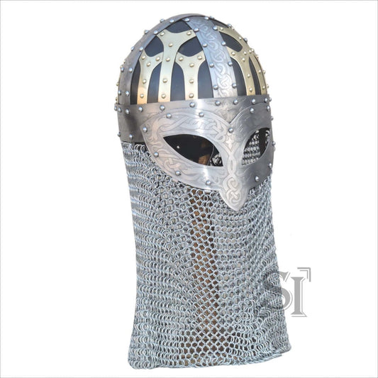 Highly Detailed Norse Warrior Helmet with Aventail